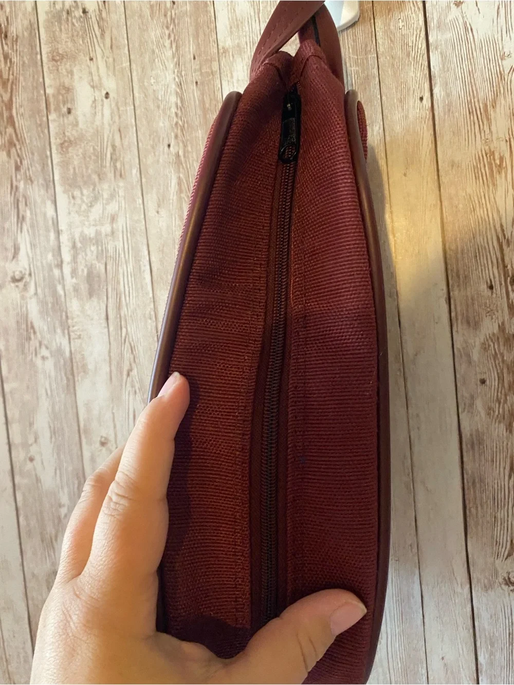 Oscar de la Renta Maroon Travel Duffel bag with Matching Toiletry bag Vintage
